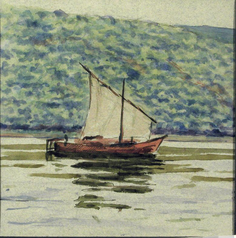 К. П. Головкин. Лодка под парусом. 1895(?) Самарский областной художественный музей. Источник: https://goskatalog.ru/portal/#/collections?id=12249251