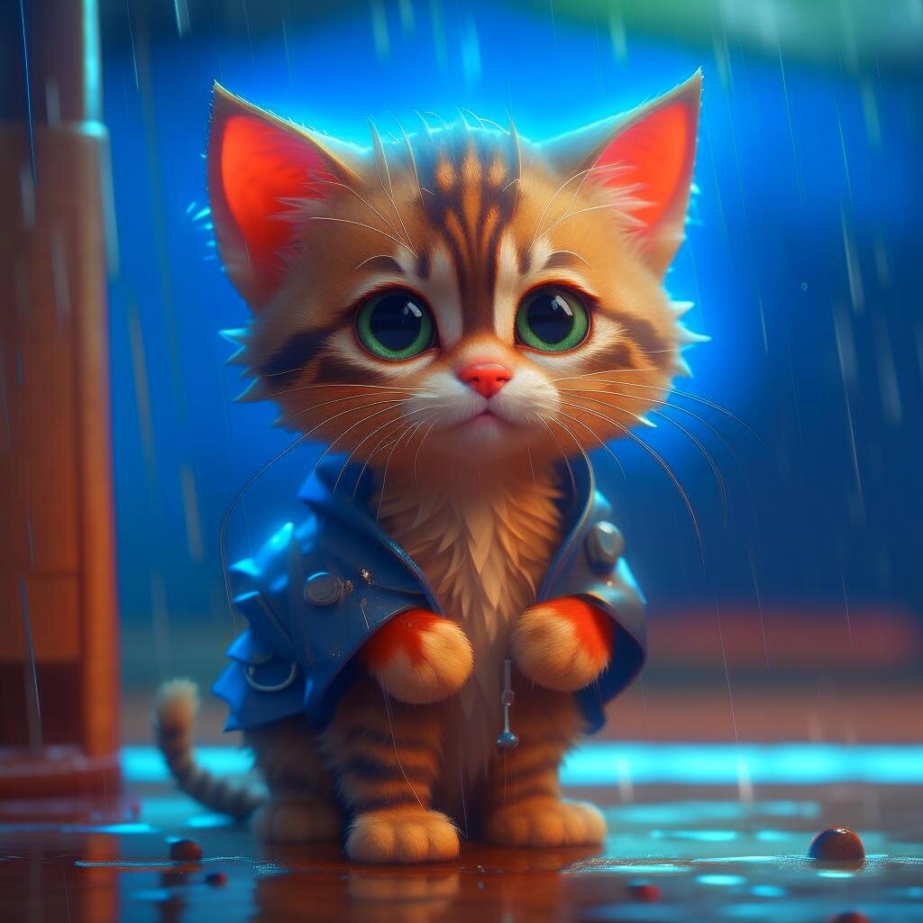 Котёнок тоже промок и замёрз