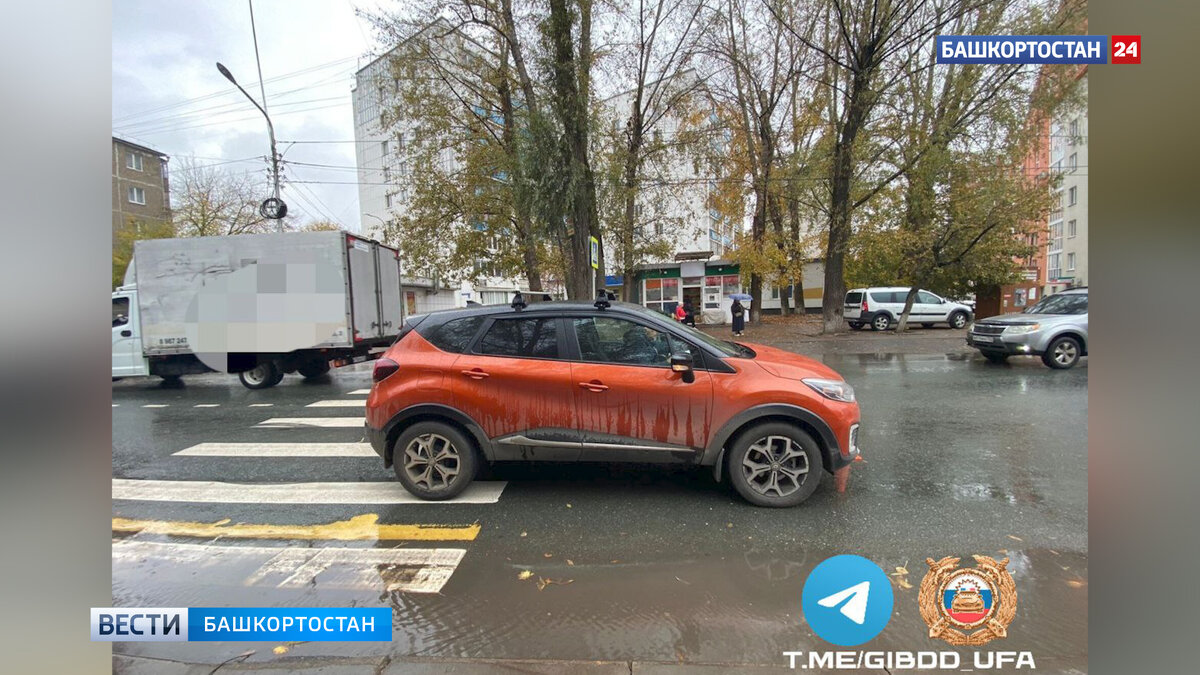    В Уфе на улице Шота Руставели водитель Renault сбил 7-летнюю девочку на нерегулируемой “зебре”