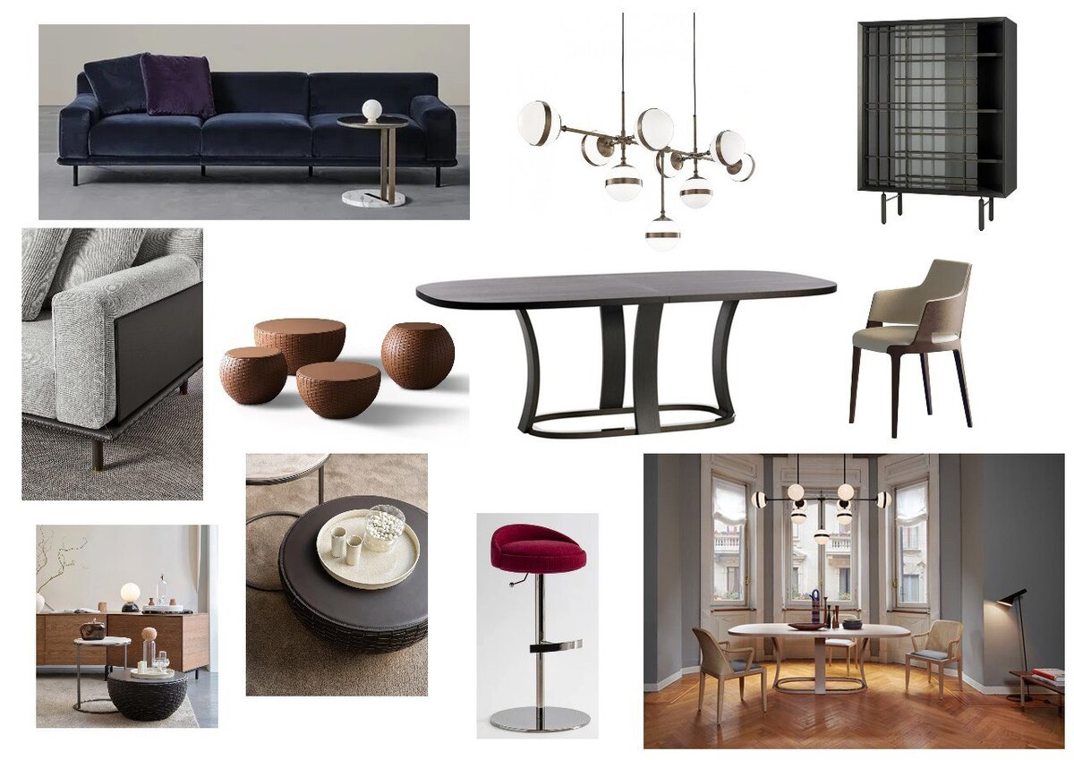 Коллаж . Подбор мебели для интерьера