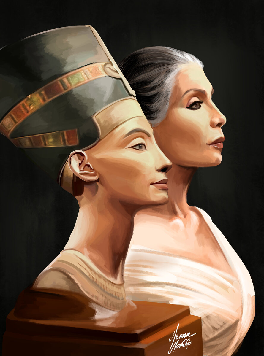 Бюст Нефертити / © menna moustafa / mennamoustafa.artstation.com
