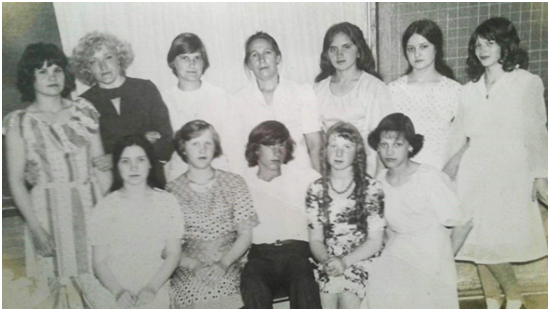 Фотография № 1. Редкая фотография с Шарыповой Любовь Егоровной. Июнь 1982 года: выпускной вечер 8 класса Бельской восьмилетней школы. Слево направо: Первый ряд (сидят): № 1 – Иванова (по мужу – Тренина) Ирина Владимировна; № 2 – Антипенко Татьяна Леонидовна; № 3 – Антипенко Андрей Егорович; № 4 – Красикова (по мужу - Рожкова) Татьяна Николаевна; № 5 – Ласточкина Ирина Александровна.
Второй ряд (стоят): № 1 – Скурихина (по мужу - Уткина) Светлана Николаевна; № 2 - Хибель Лилия Тойвовна, учитель математики, алгебры, геометрии; № 3 – Погорельская (по мужу – Кузнецова) Марина Анатольевна; № 4 – Шарыпова Любовь Егоровна, учитель начальных классов; № 5 – Шарикова Валентина Ивановна; № 6 – Лапардина Марина Анатольевна; № 7 – Калашникова (по мужу - Викторова) Любовь Владимировна.Из выпускников не было Горбунова Александра.
Кадр сделан в классе математики, алгебры, геометрии: второй этаж, западное крыло школы и южная сторона здания, угловой класс.
Автор кадра: отец Ивановой Ирины Владимировны. Координаты нахождения фотографа при съёмке кадра: 58,1695 гр  с.ш., 94,5268 гр в.д. Фотография предоставлена Погорельской (Кузнецовой) М.А.