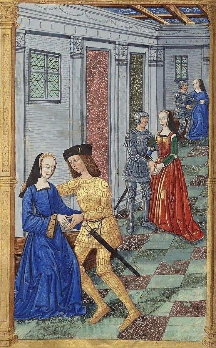 дамы и рыцари, манускрипт из библиотеки Британии