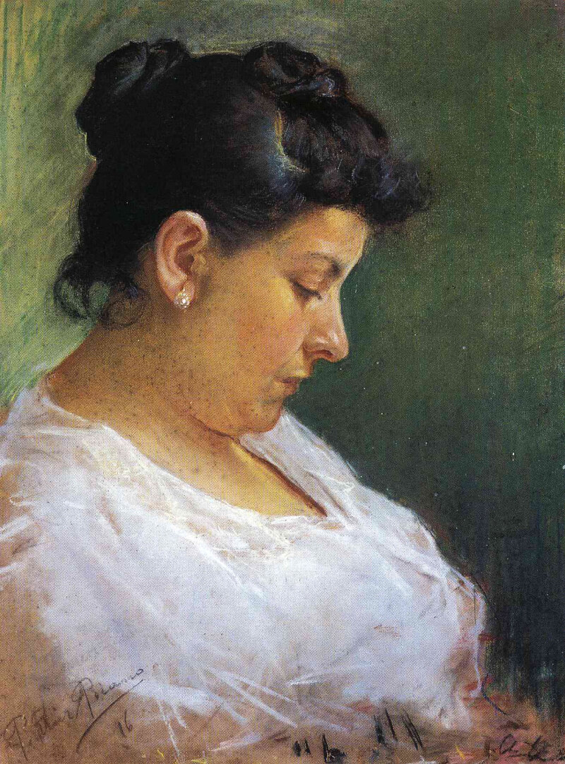 Мария Пикассо Лопес - портрет Пабло, пастель, 1896 г.