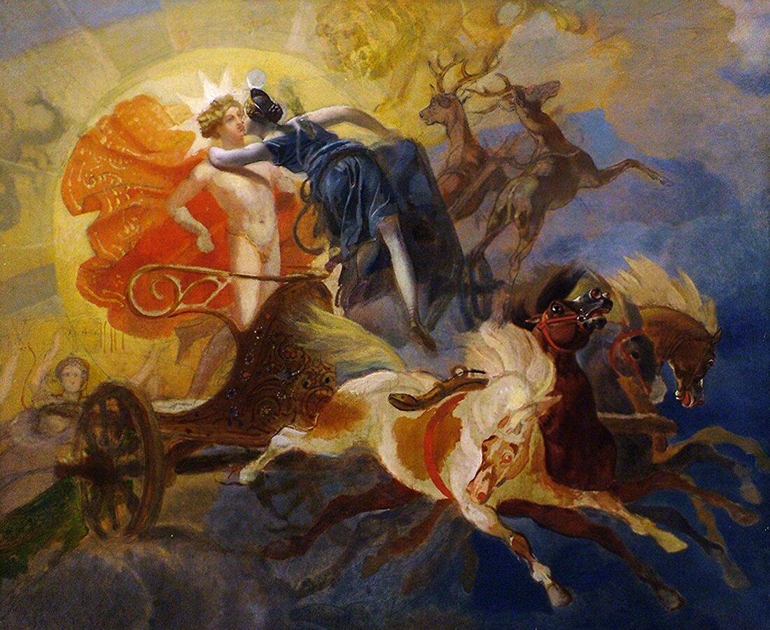 Картина К.Брюллова "Затмение солнца. Прощание Дианы с Аполлоном".