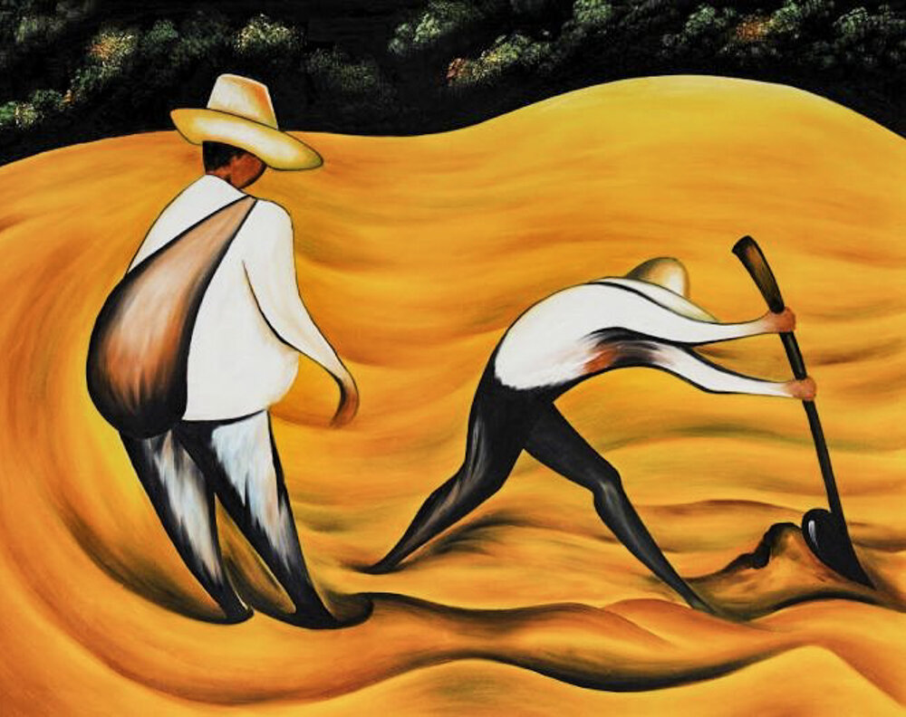 Художник Диего Ривера "Крестьяне"