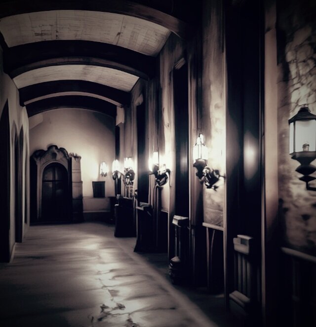 Мрачные коридоры тюрьмы (нейросеть)