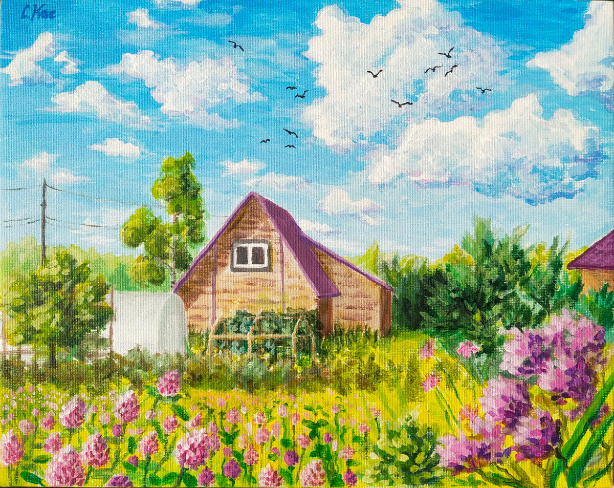 Софья Касаткина, "Домик Дмитриевны солнечным утром", 23.09.2023