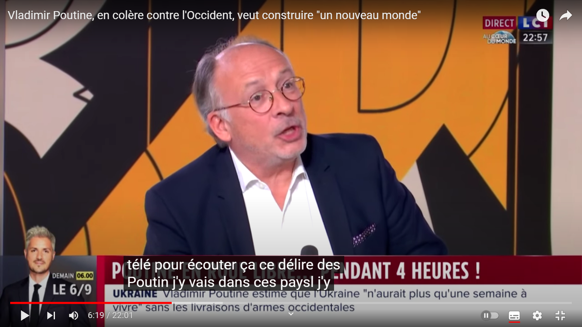 Ив Треар обращается к Поеди: "Я знаю, побольше вашего". Скриншот с канала LCI в YouTube