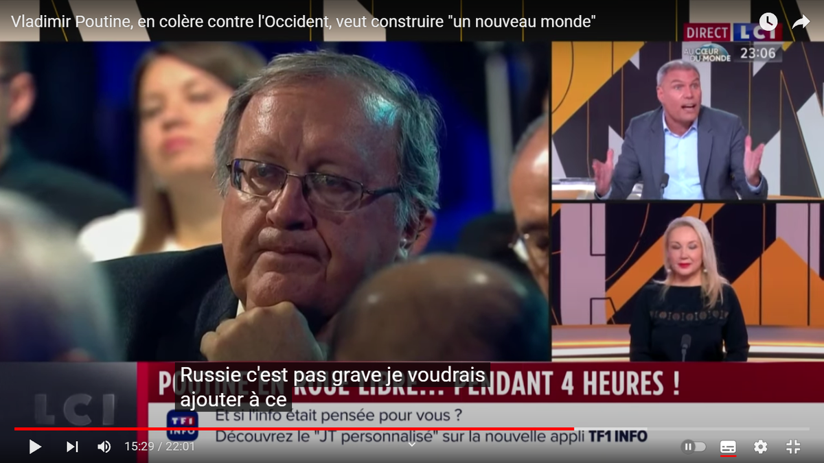 Рено Пила дает отповедь Поеди. Скриншот с канала LCI в YouTube.