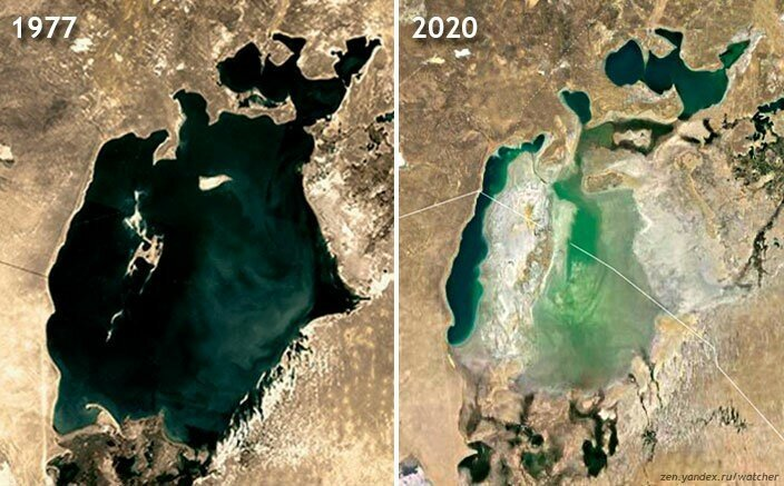 Аральское море фото до и после высыхания