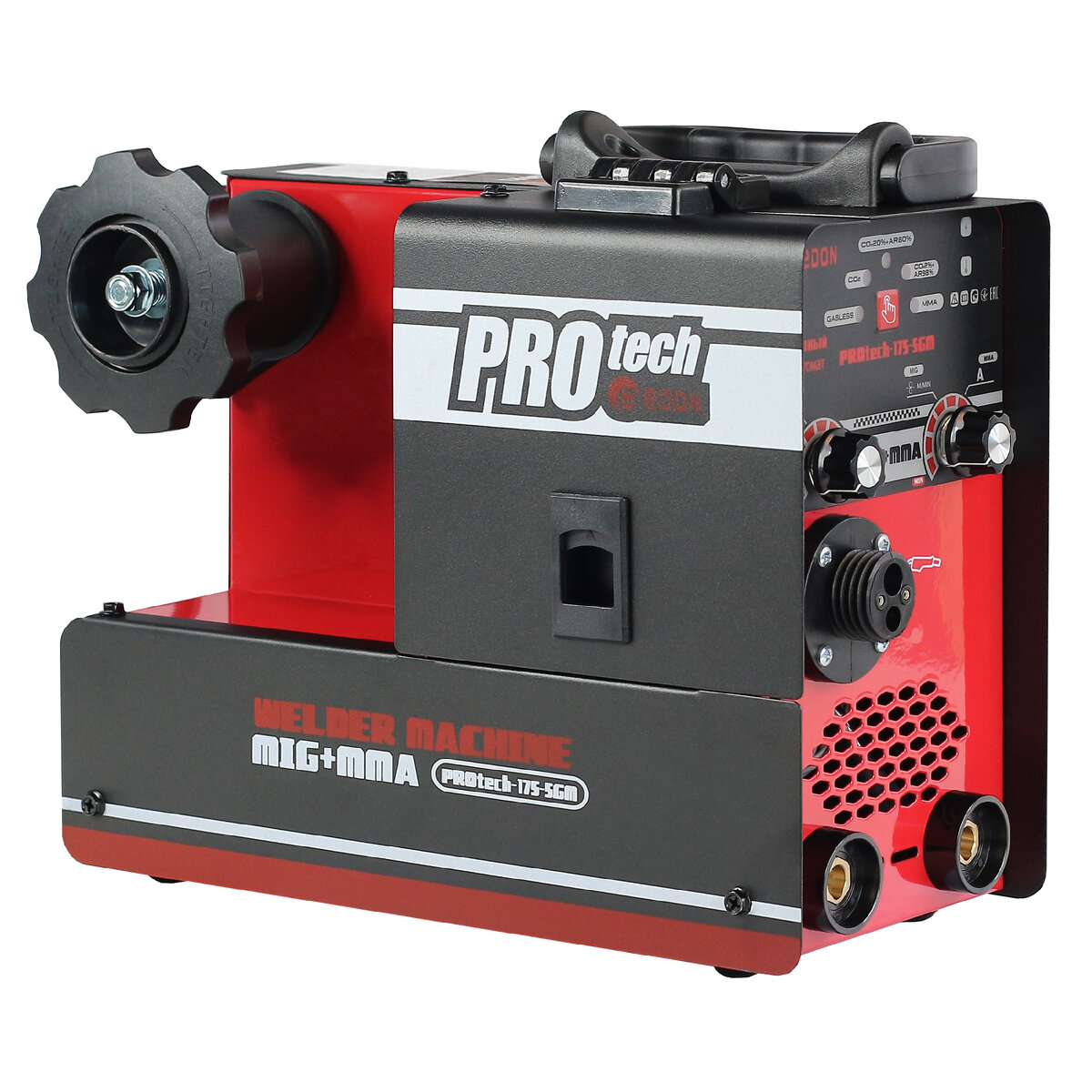 Сварочный полуавтомат Edon PROtech 175-5GM с возможностью использования проволоки до 5 килограмм!