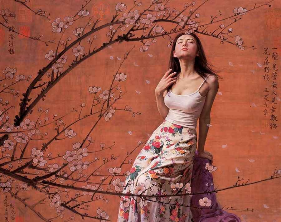 ​Женский портрет с сакурой