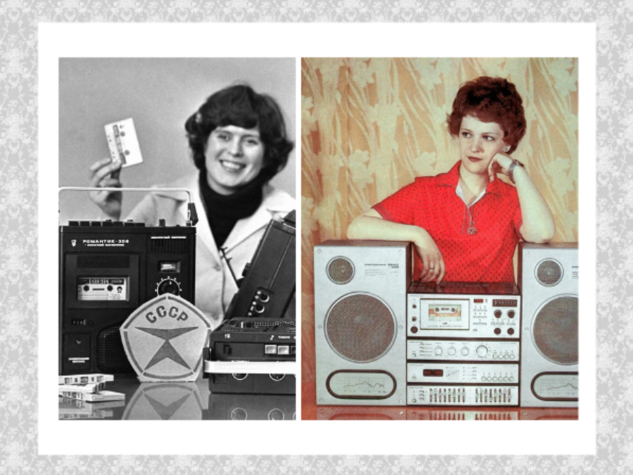 Две рекламы советских кассетников