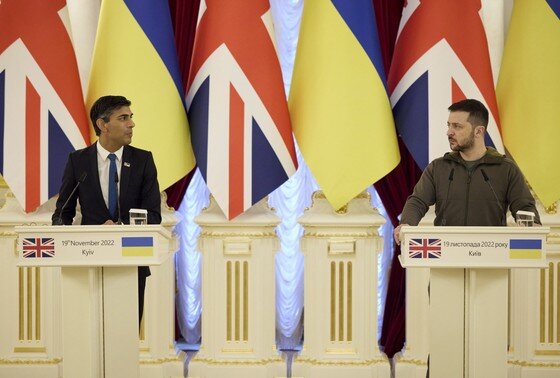    Риши Сунак и Владимир Зеленский