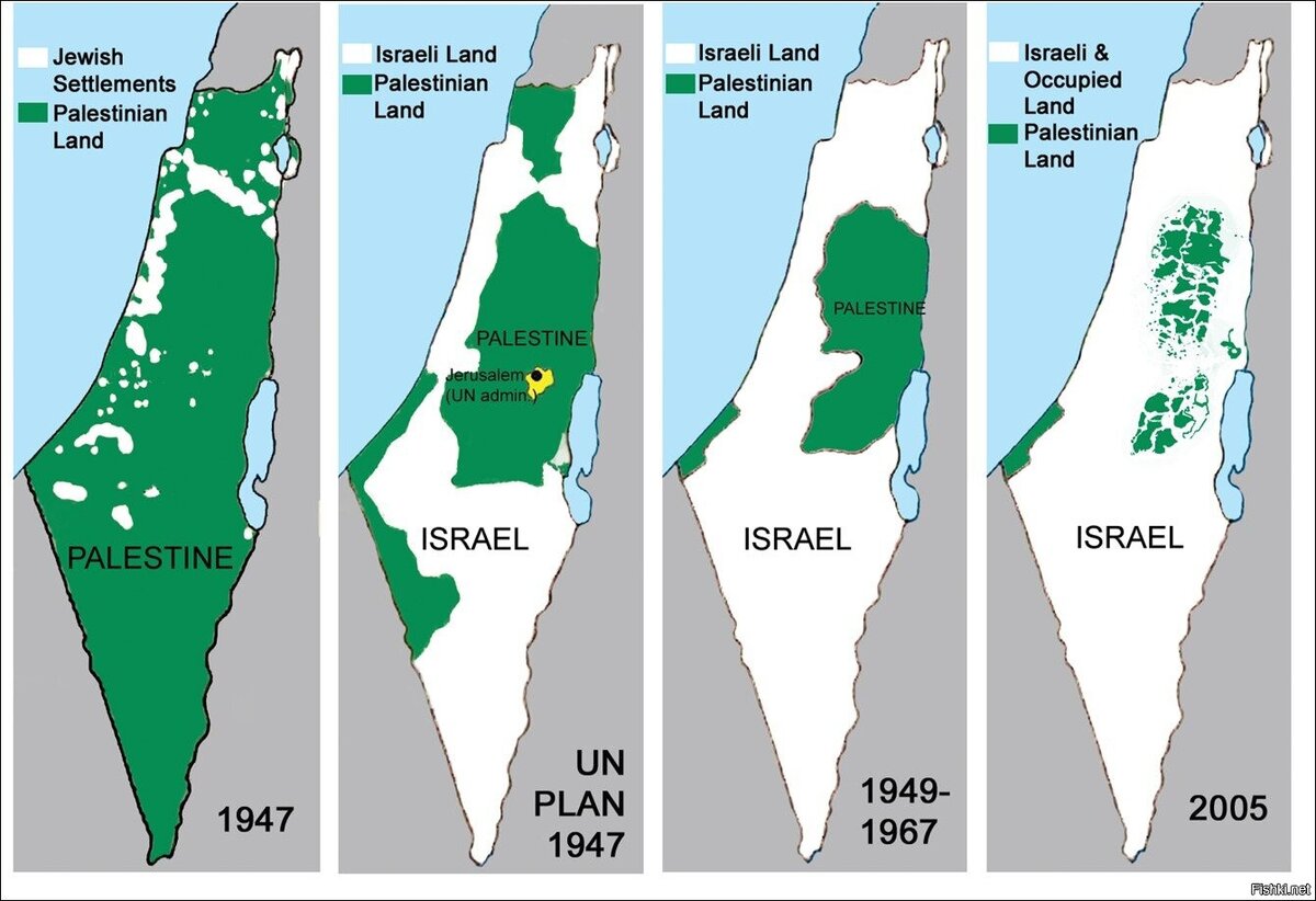Палестина и израиль карта до и после