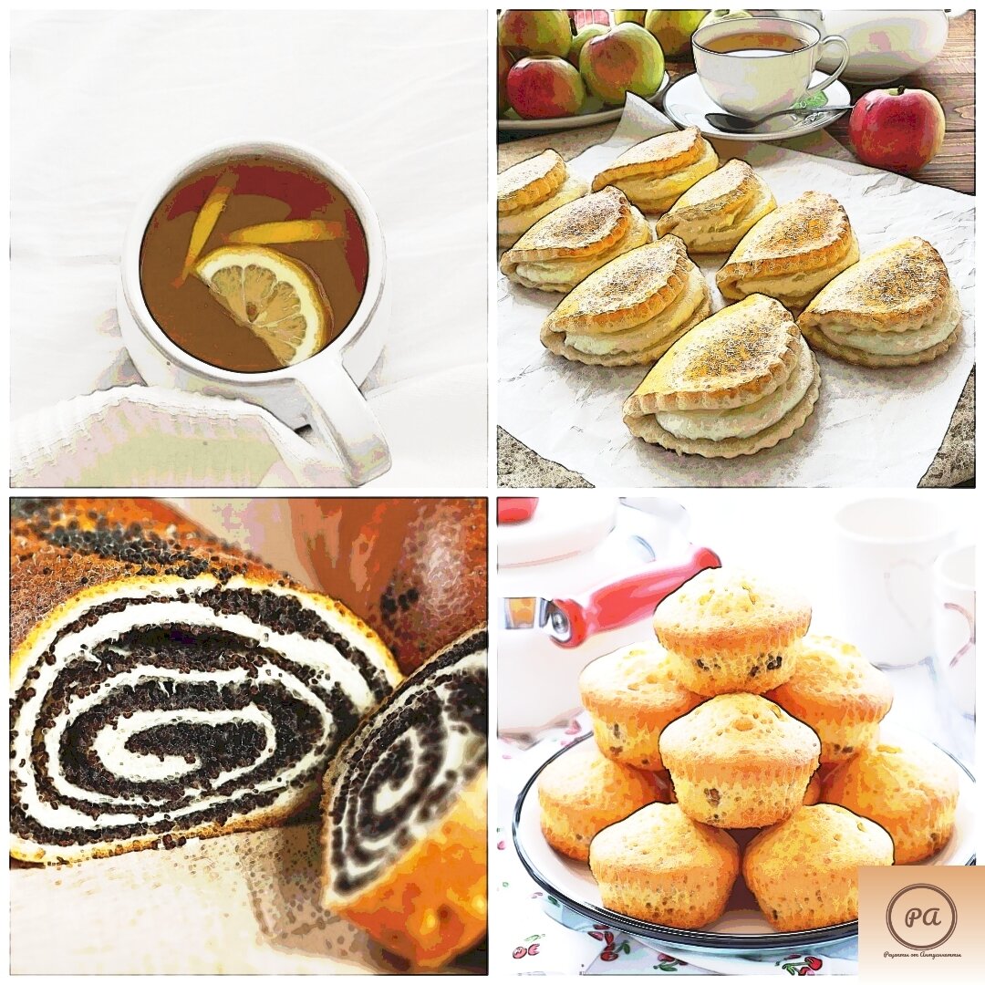 Выпечка и горячий чай с лимоном, что может быть прекраснее в холодное время года. 