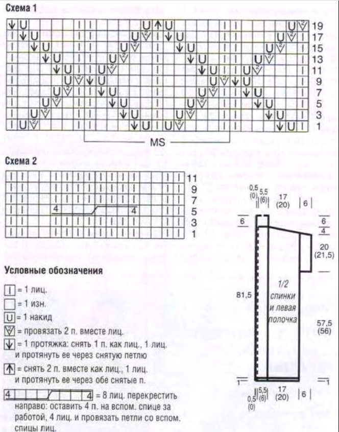 Схема удлиненного жилета