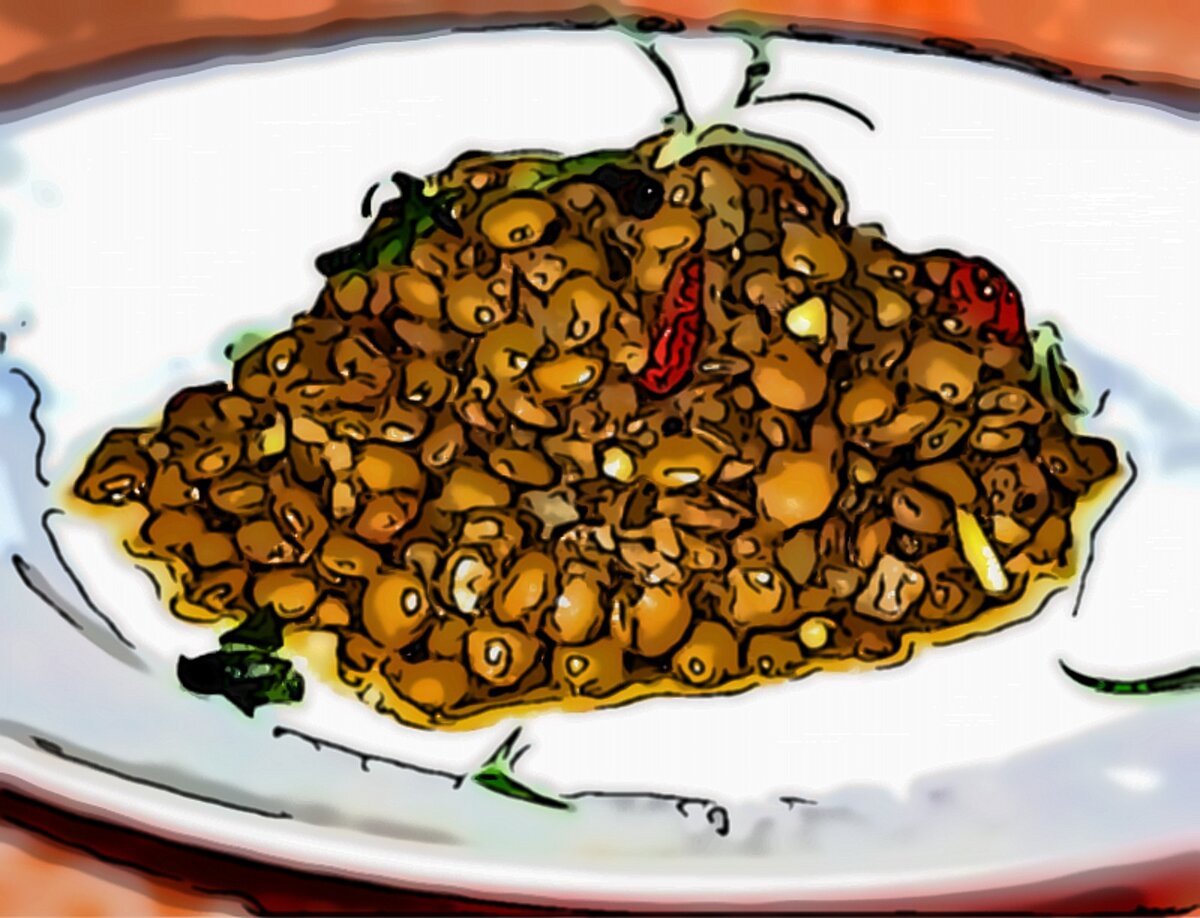 Чечевица, тушенная