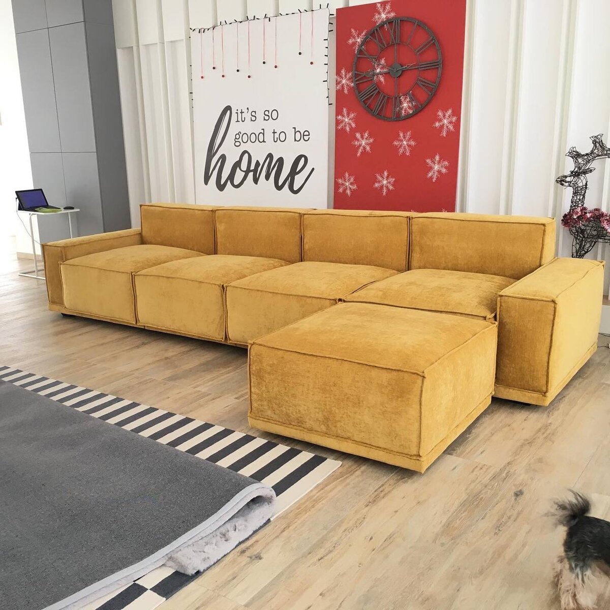 Угловой диван после перетяжки