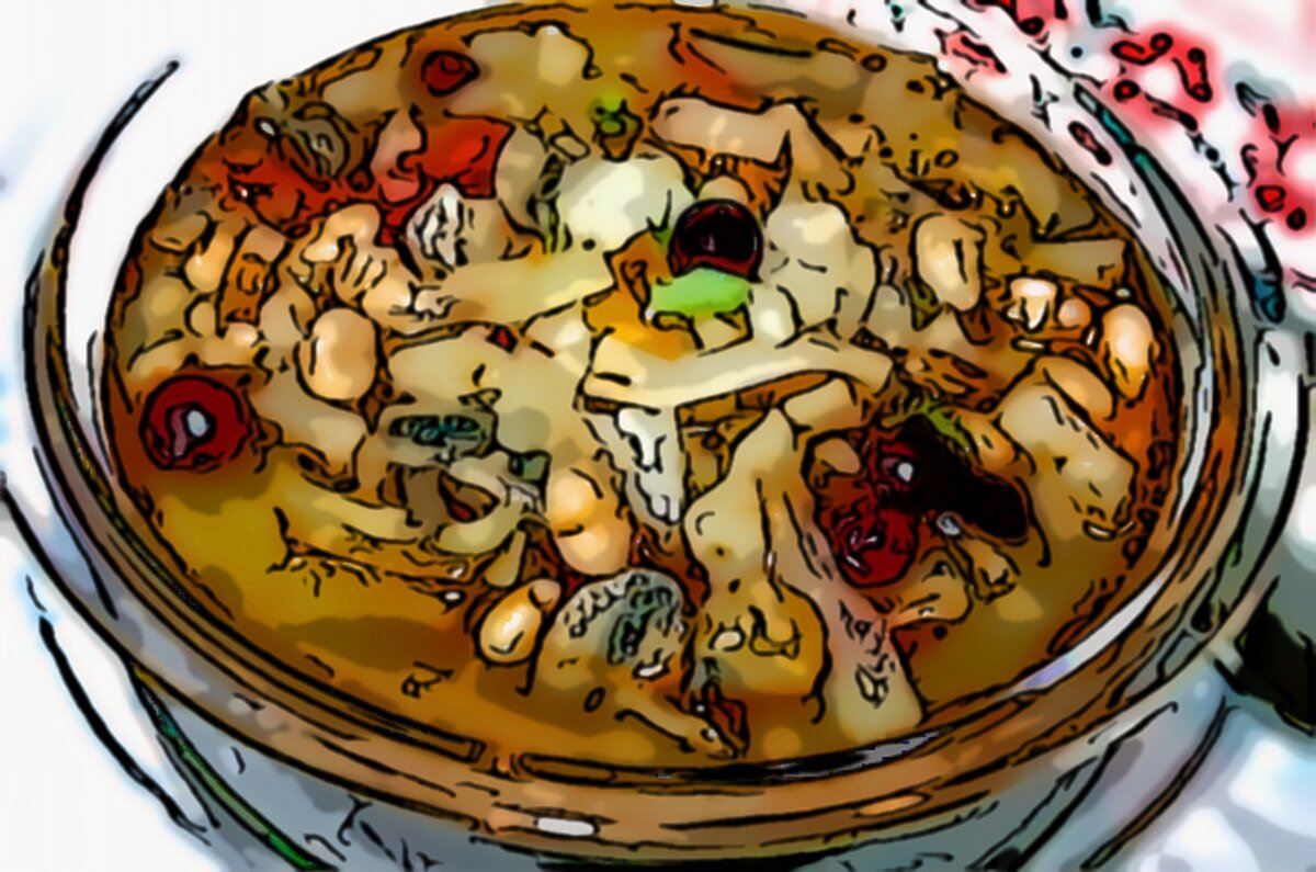 Щи с фасолью, постные