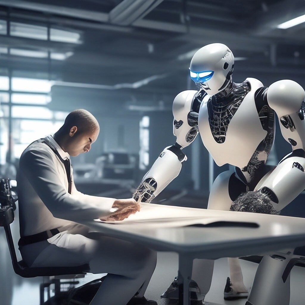 Картинка сгенерирована нейросетью "ИИ лишает людей работы"