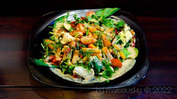 Индейка стир-фрай с соусом из панцирей креветок