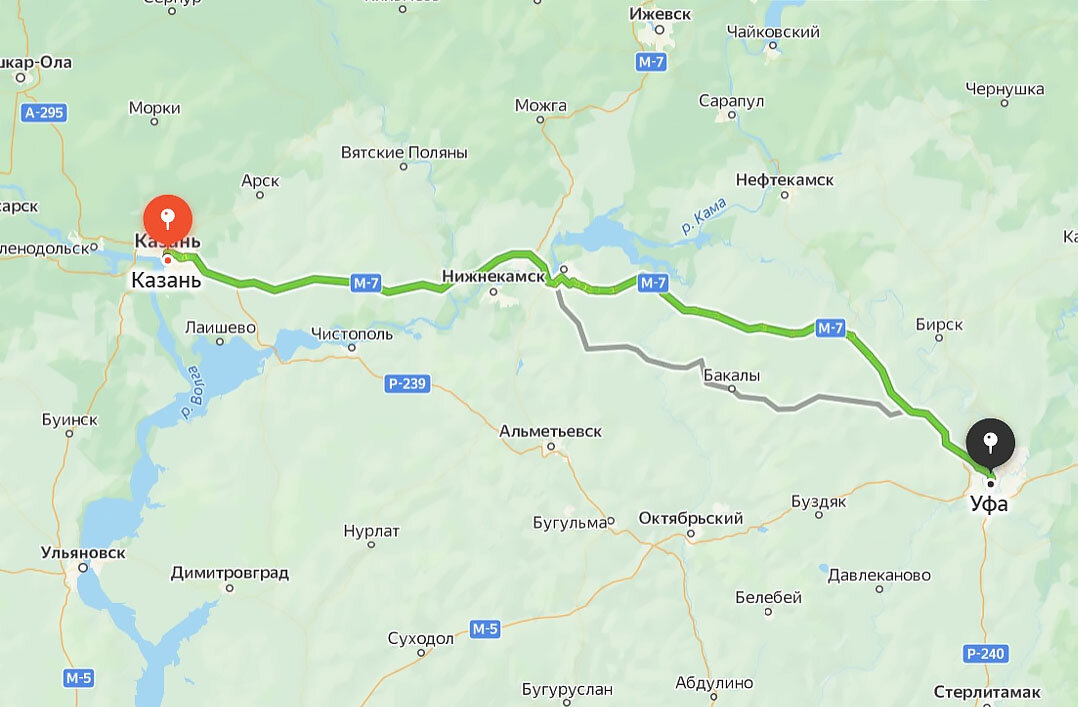 Уруссу сколько км. Состояние трассы м7 до Казани