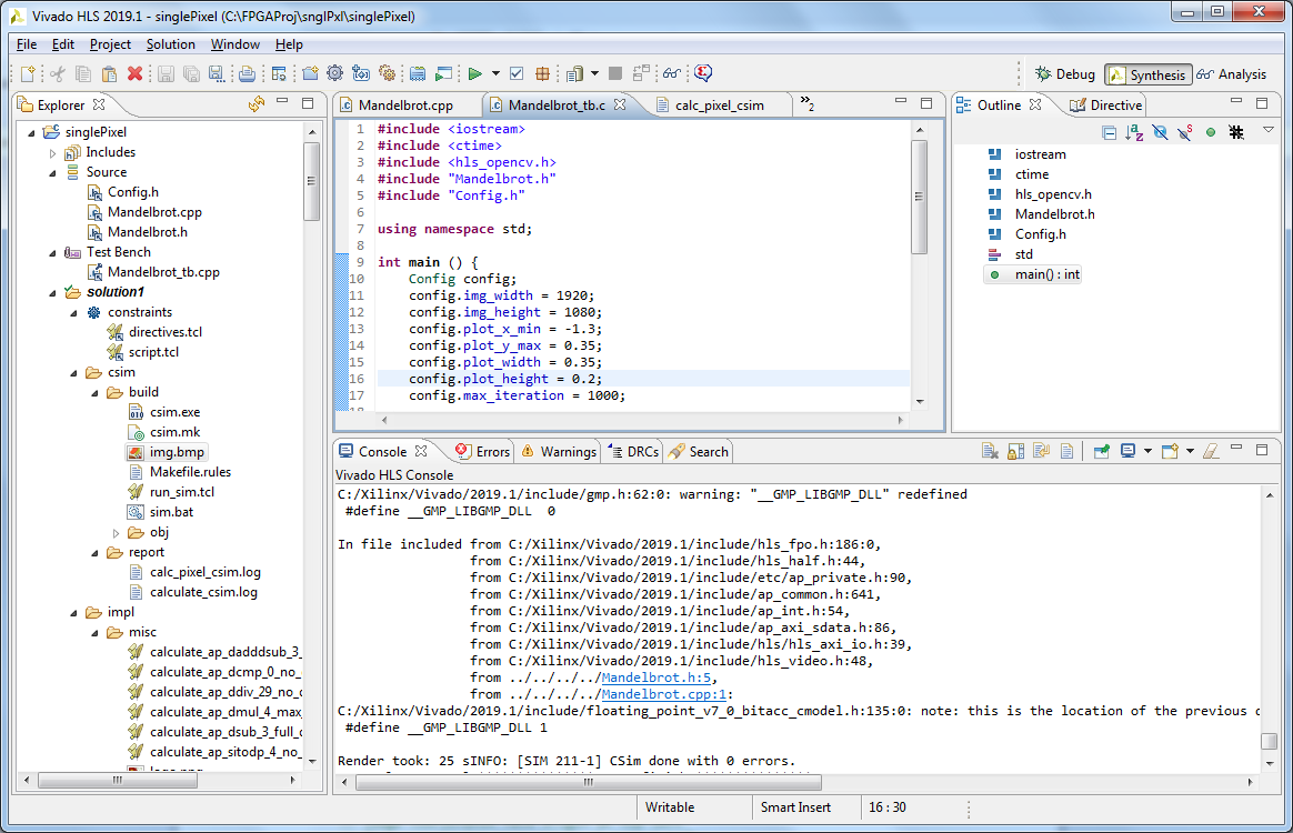 После синтеза исходных кодов в IP-блок было выполнено тестирование