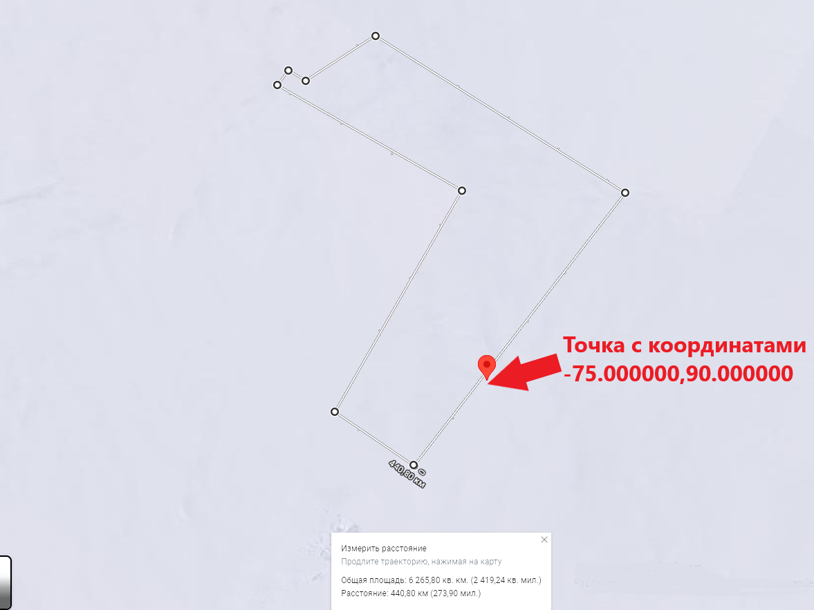 Границы области с загадочными точками. Скрин с моего компьютера.