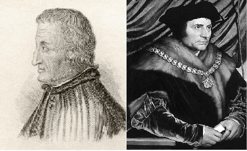 Полидор Вергилий - слева; Томас Мор - справа.