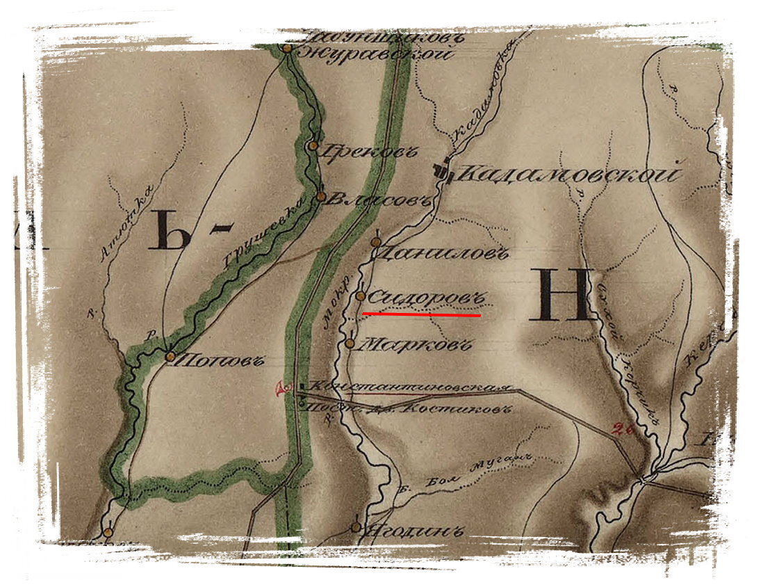 Карта Богдановича 1822 год.