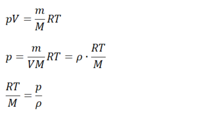Преобразование уравнения состояния идеального газа