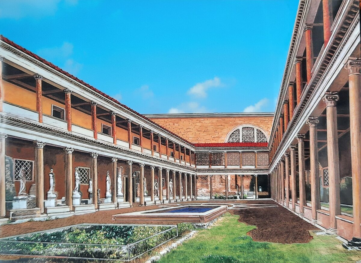 Центральный двор и портики. Дом Весталок  Реконструкция.