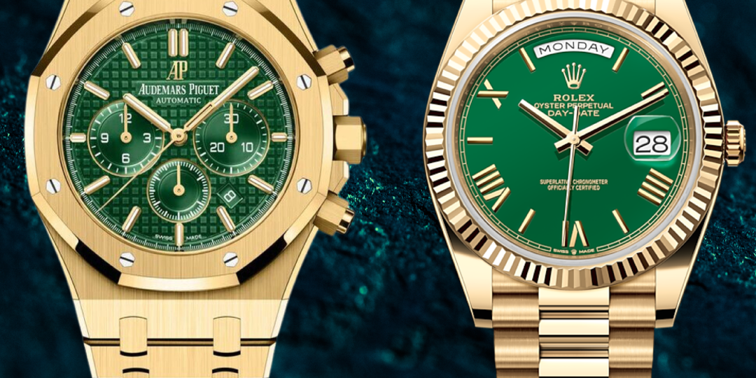 Сравнение моделей часов в зеленом оттенке: Audemars Piguet vs Rolex