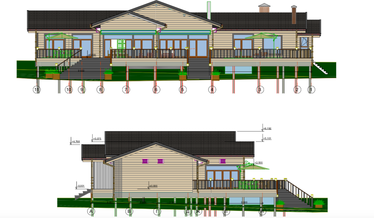 Пример плана фасадов