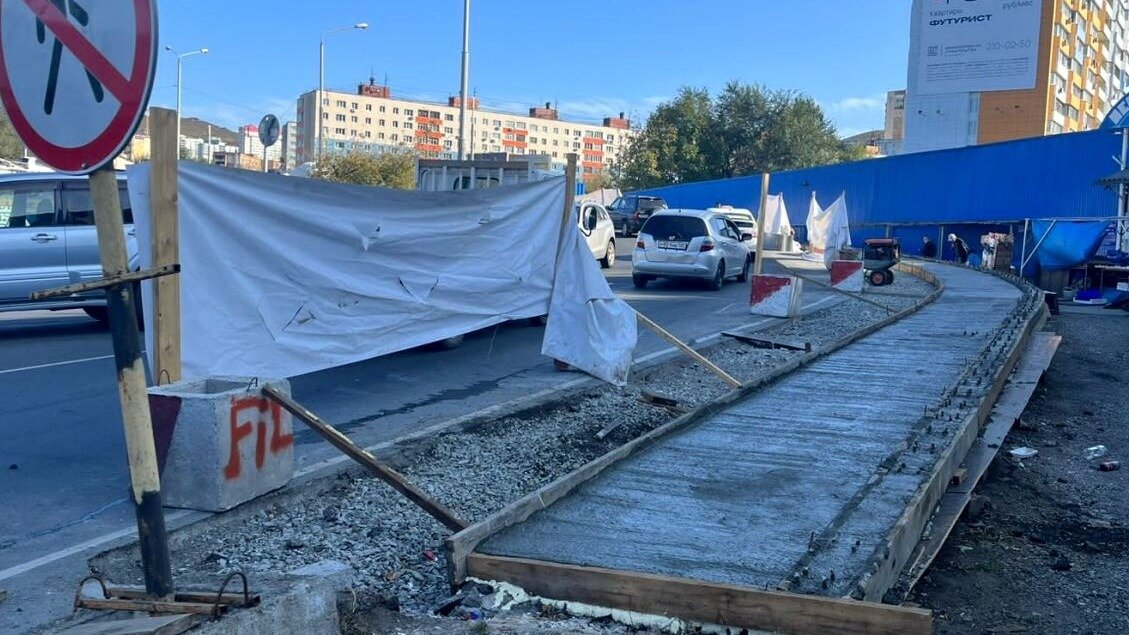     Пешеходам станет значительно комфортнее передвигаться вдоль Некрасовского путепровода по завершении ремонтных работ. Здесь монтируются новые участки тротуара.