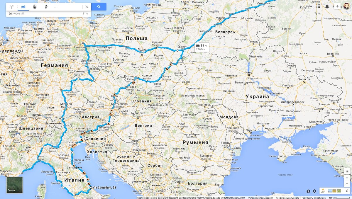 Карта передвижения