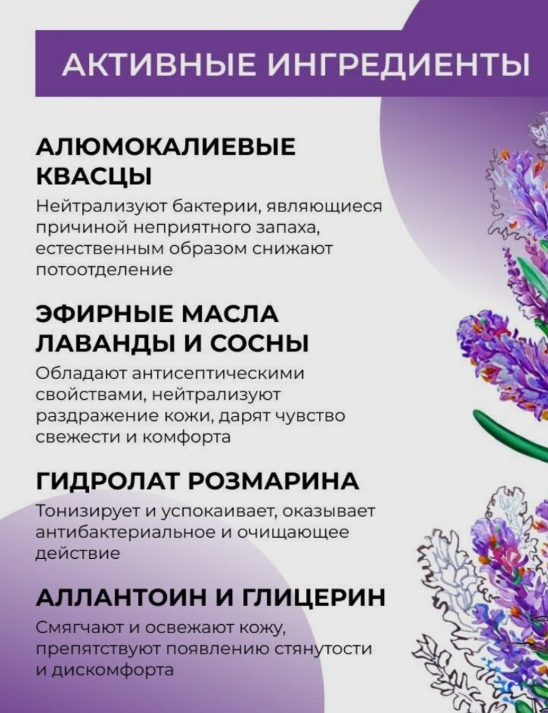 Активные ингредиенты продукта