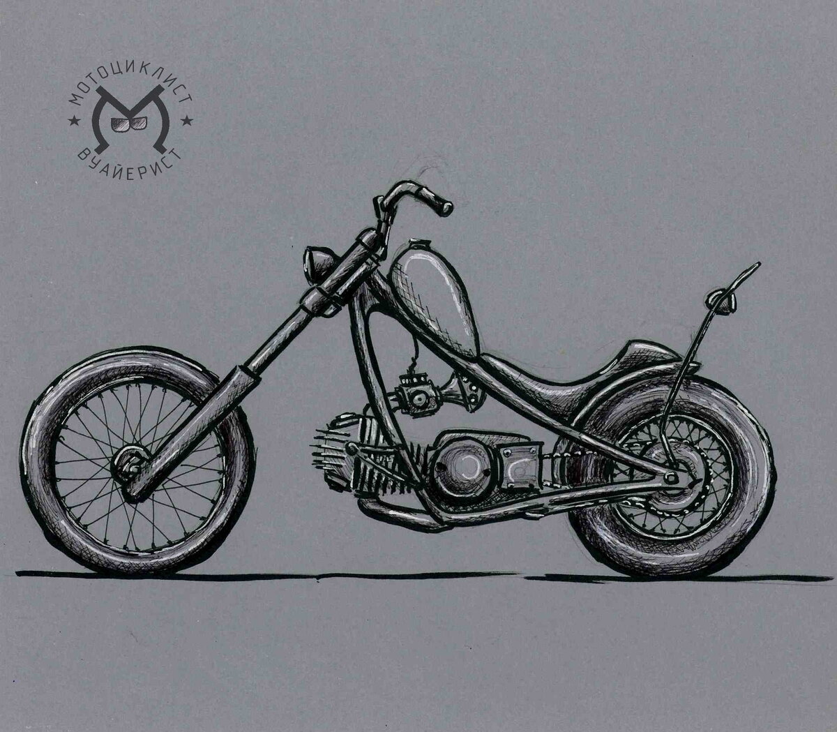 Как нарисовать мотоцикл поэтапно? 🖌 Рисунки карандашом поэтапно