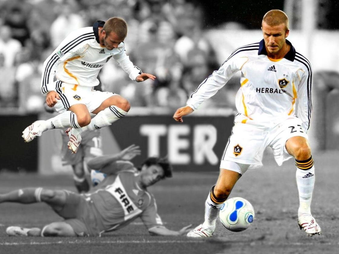    Дэвид Бекхэм во время матча в 2007 году:Flickr / daisy