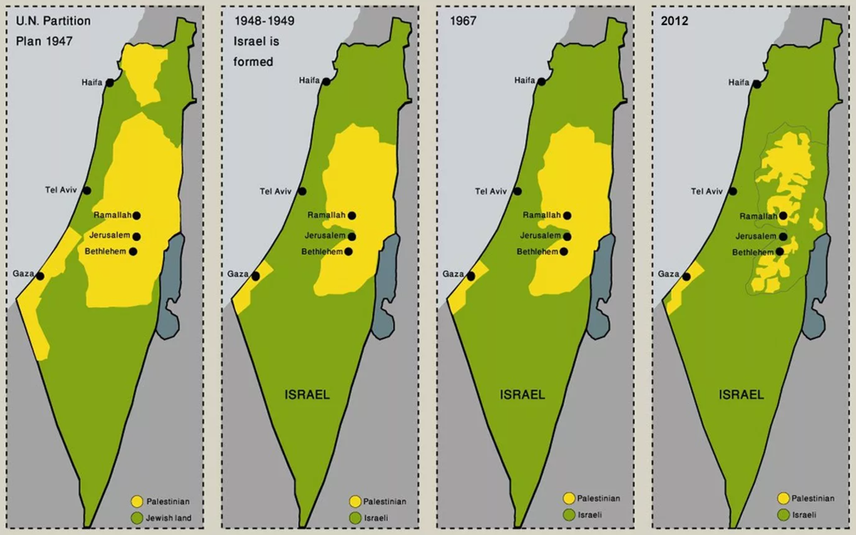 Палестина до 1967 года. Захват Палестины Израилем карта. Карта Палестины 1940 года.