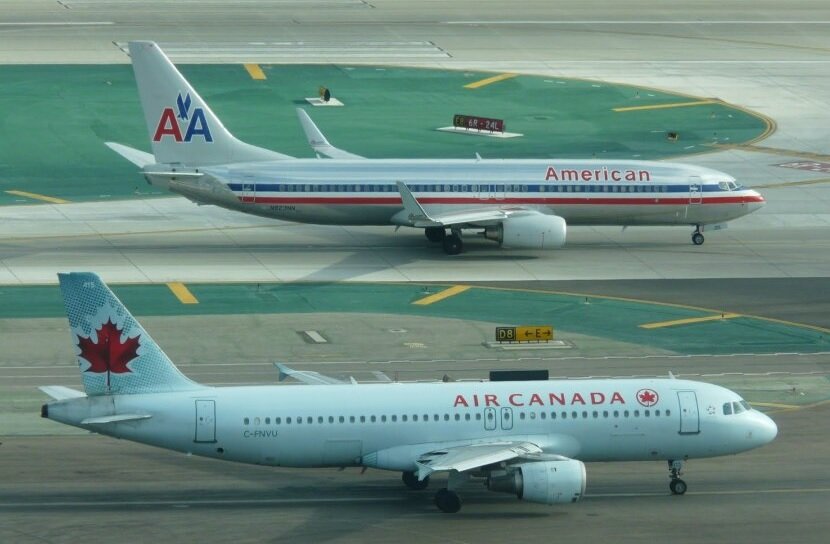 Фото: Boeing American и Airbus Air Canada