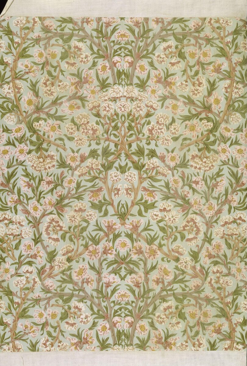 Кейт Фолкнер. Обои «Цветение». Напечатано «Jeffrey and Co» для «Morris and Co», Англия, 1885 г.
