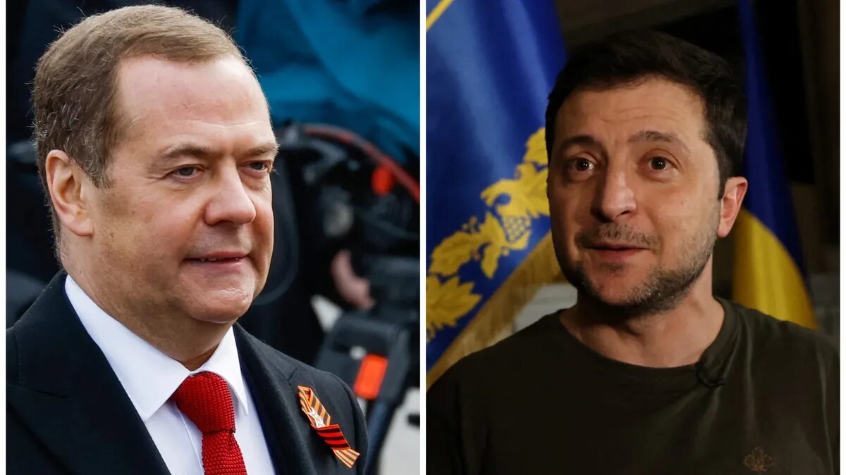 Дмитрий Медведев и Владимир Зеленский. Фото: Reuters