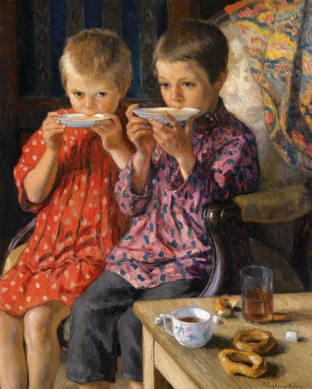 Богданов-Бельский Николай Петрович (1868-1945). Посетители.