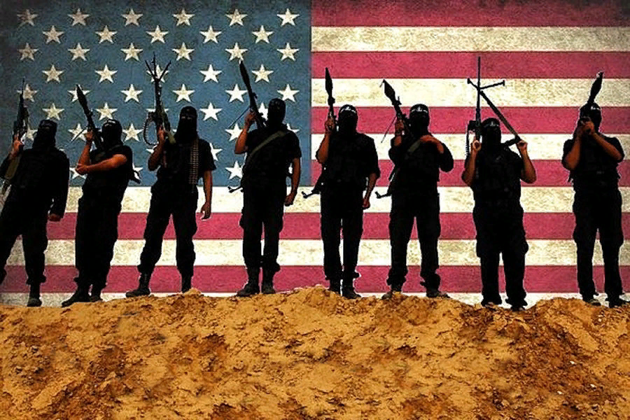 Фото террористов на фоне флага игил. НАТО террористическая организация. США террористическая организация. Национальная американская террористическая организация.