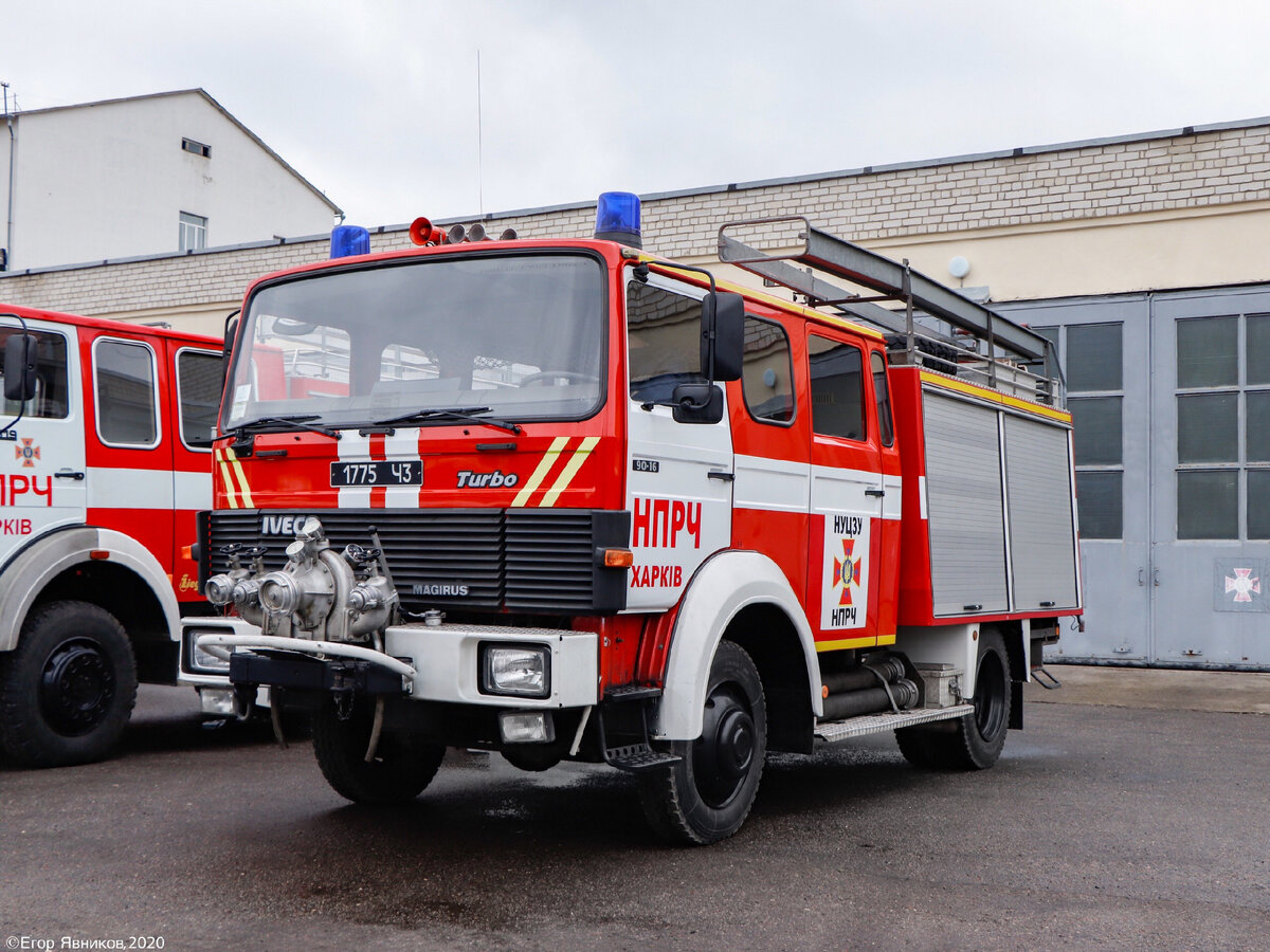 Учебная пожарная машина. Немецкий автонасос LF-16-TS на шасси Iveco-Magirus  90-16 AW Turbo. | Автотранспорт. | Дзен