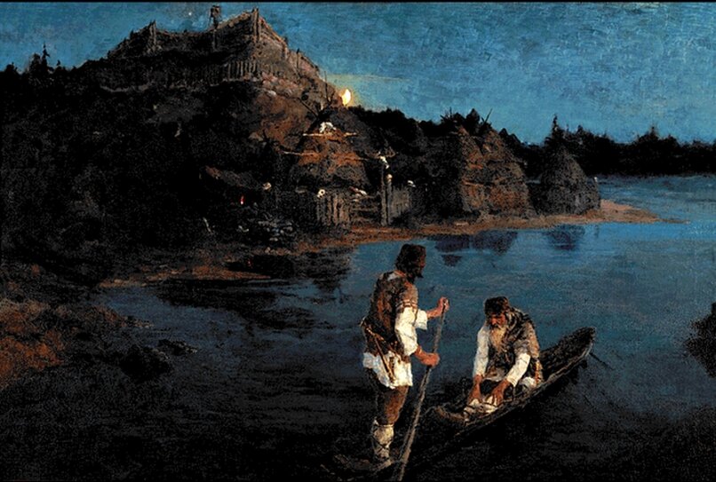 Н. К. Рерих. "Гонец. "Восста род на род", 1897 (дипломная работа Николая Рериха, купленная П. М. Третьяковым для своей галереи). Изображение из открытых источников.