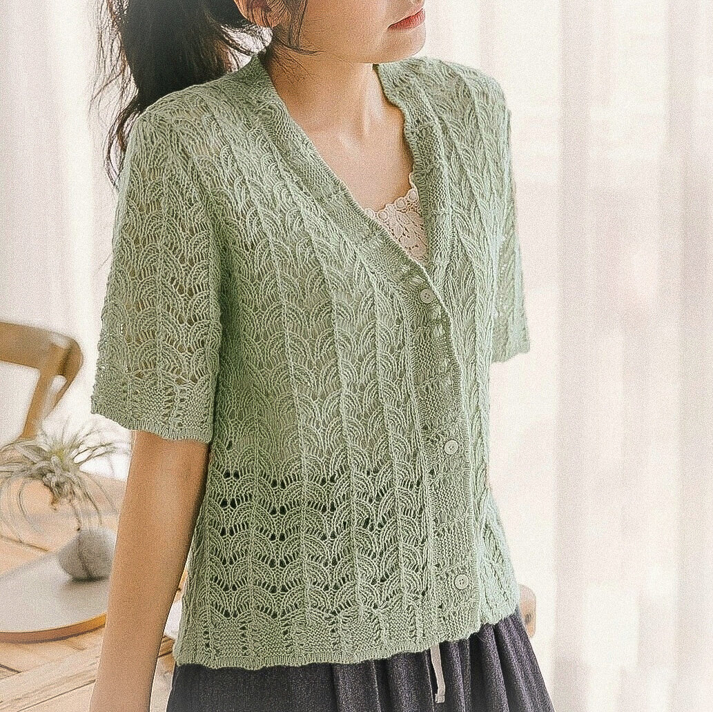 Ажурная кофта мятного цвета от Shein